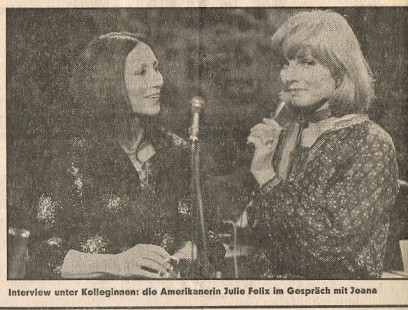 Im Rahmen meiner TV-Sendung  Liedermacherinnen beim SFB, 1981
